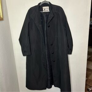 Vintage 1970s Diane Von Furstenberg Black Trench Coat Classic Design